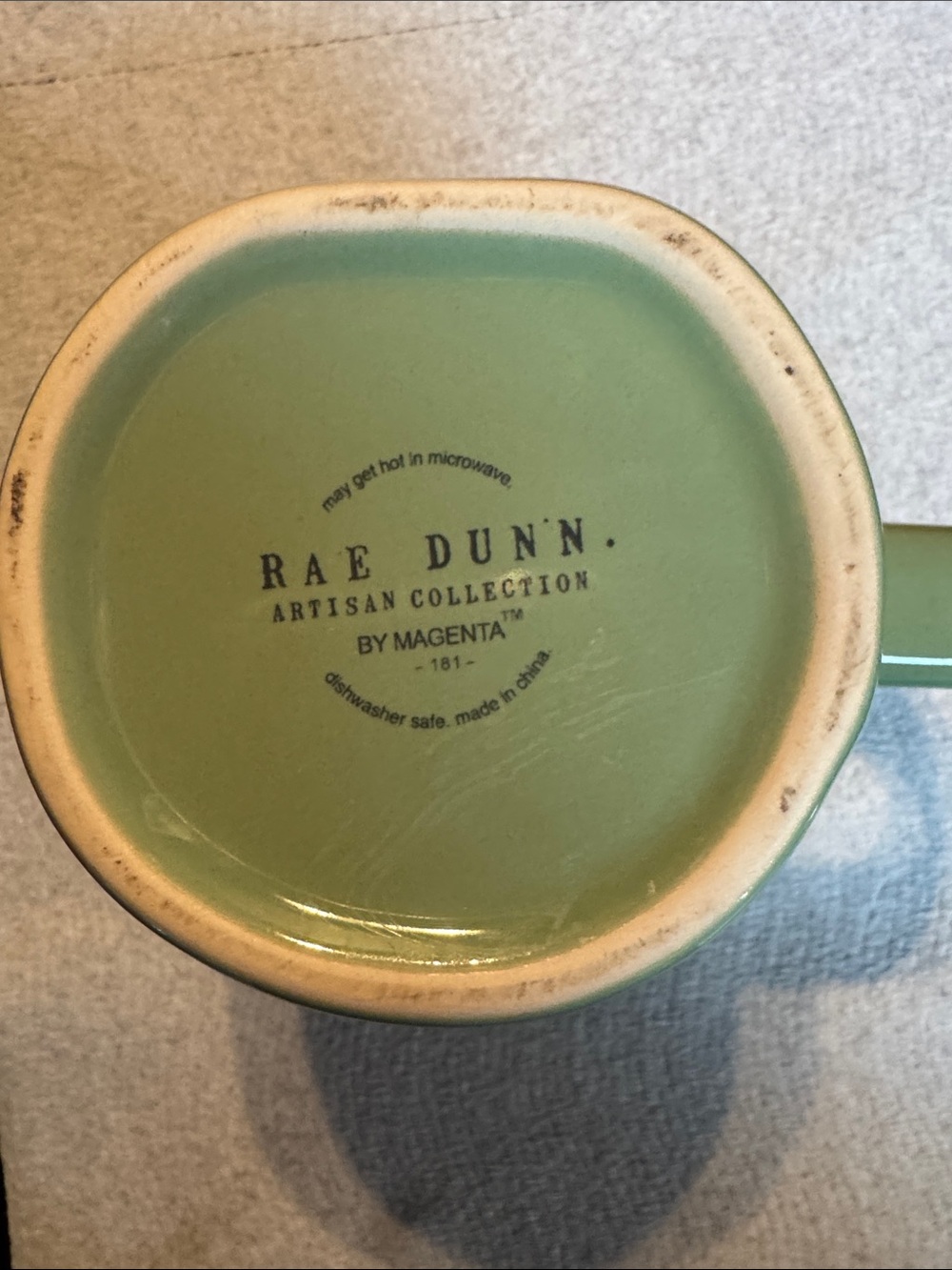 Rae Dunn Sage Green Ceramic Mug MATCHA TIME - Picture 4 of 4